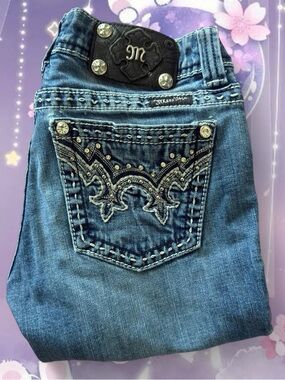 Y2K Miss Me Medium Blue Straight Cut Jeans Sz27